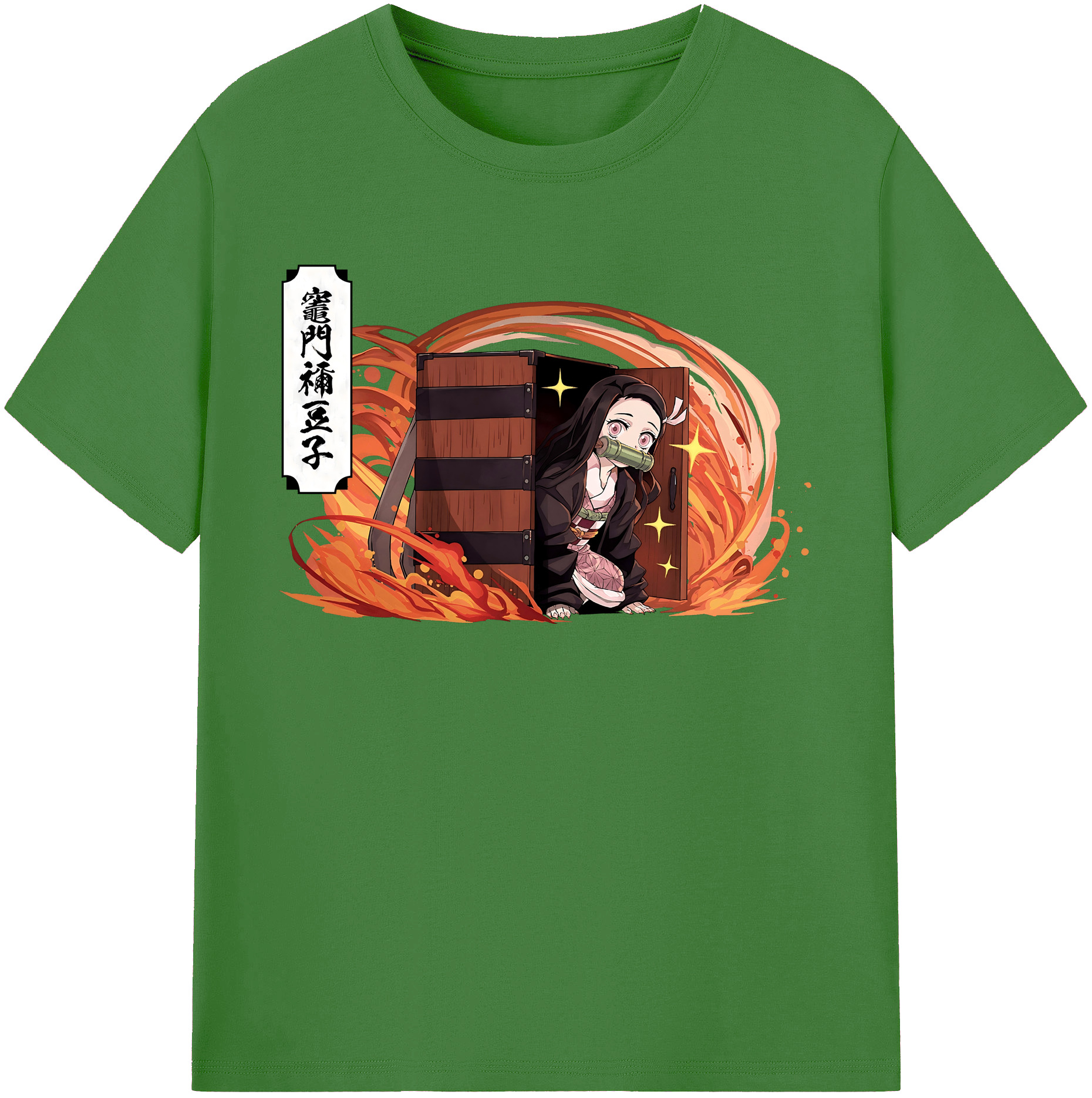 （画像用） 鬼滅の刃（きめつのやいば）竈門 禰󠄀豆子／かまど ねずこ Kamado Nezuko レディースカジュアルプリントTシャツ（綿100％）